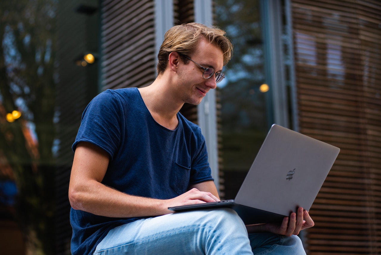 Laptop outside